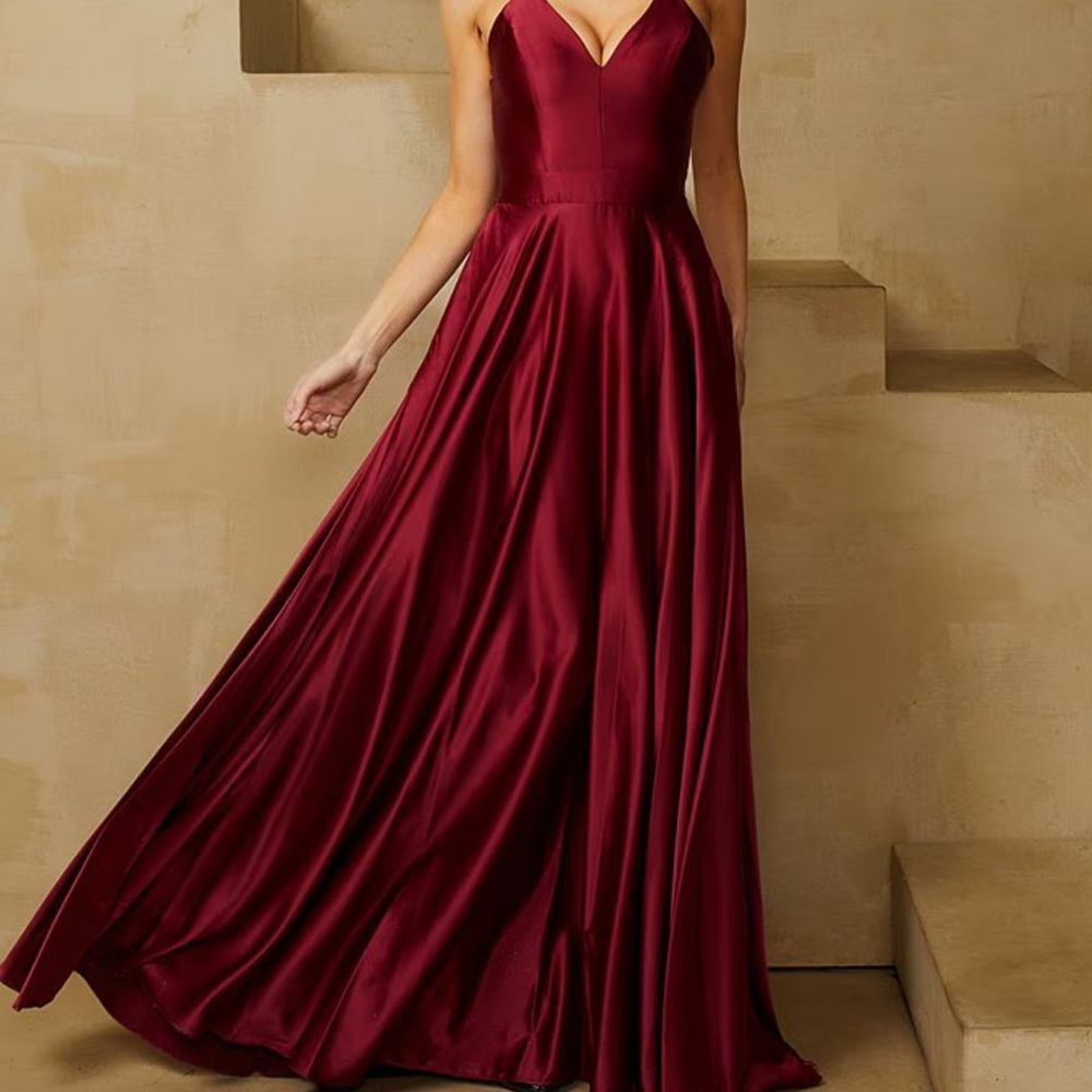 B Darling Elegant Burgundy Evening Prom Gown